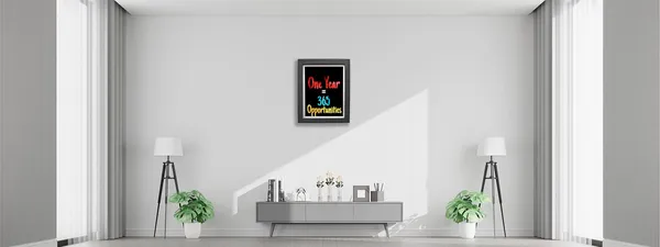 CRAFT_N_CREATIONS_Motivational_Wall_Art_Print_with_'365_Opportunities'_Quote,_Black_Frame,_30_x_25_cm_1065_-_Pack_of_2
