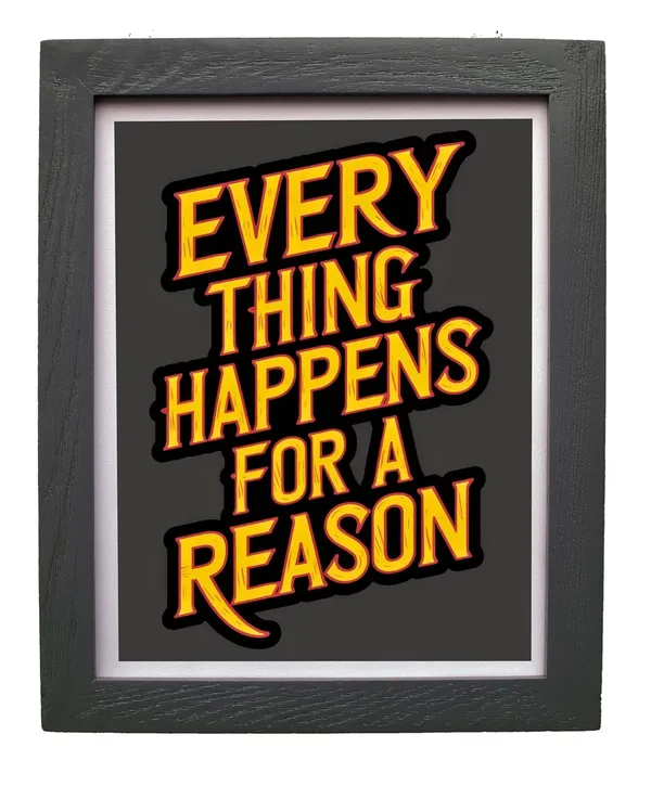CRAFT_N_CREATIONS_Motivational_Wall_Art_Print_–_“Everything_Happens_for_a_Reasonâ€_Inspirational_Quote_Poster,_30x25_cm_Black_Frame,_Home_&_Office_Decor_–_Model_1069_-_Pack_of_2