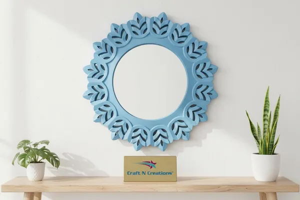 Ivory_Bloom_Wall_Mirror,_Decorative_Floral_Frame,_Traditional_Indian_Style,_40.6_x_43.2_cm_(Sky_Blue)