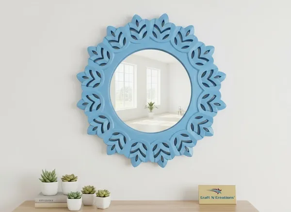 Ivory_Bloom_Wall_Mirror,_Decorative_Floral_Frame,_Traditional_Indian_Style,_40.6_x_43.2_cm_(Sky_Blue)