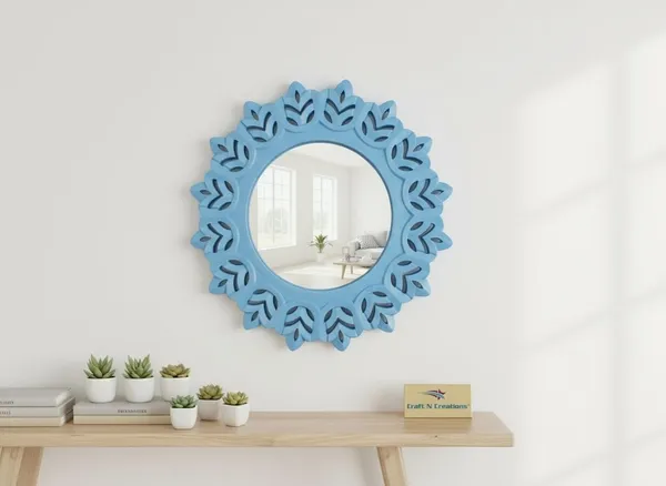 Ivory_Bloom_Wall_Mirror,_Decorative_Floral_Frame,_Traditional_Indian_Style,_40.6_x_43.2_cm_(Sky_Blue)