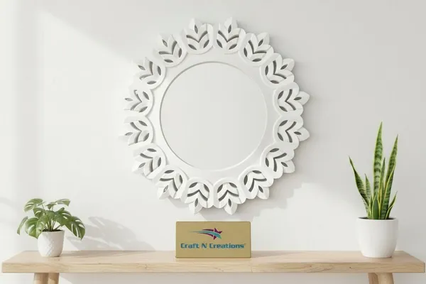 Ivory_Bloom_Wall_Mirror,_Decorative_Floral_Frame,_Traditional_Indian_Style,_40.6_x_43.2_cm_(White)