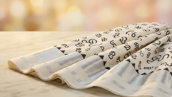 Off_White_And_Ivory_With_Silver_Border_&_Black_Script_Motifs_Akshara_Kasavu_Silver_Script_Motif_Kerala_Saree