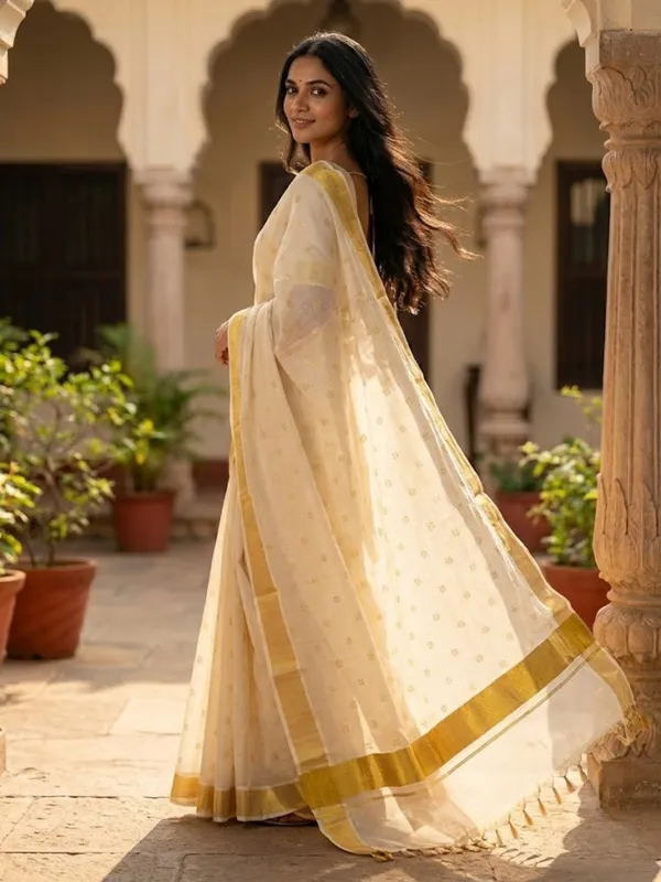 Ivory_And_Off_White_With_Gold_Accents_Aksharamala_Tissue_Saree