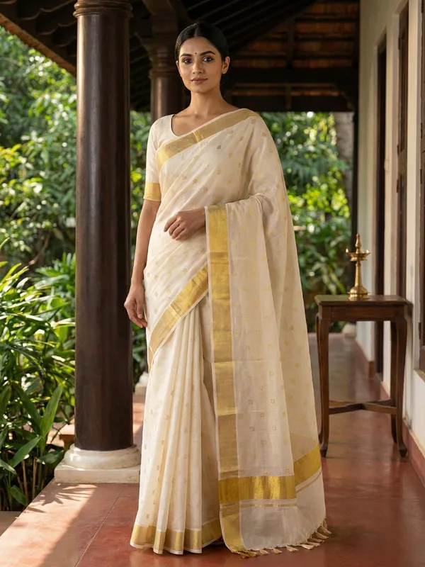 Ivory_And_Off_White_With_Gold_Accents_Aksharamala_Tissue_Saree