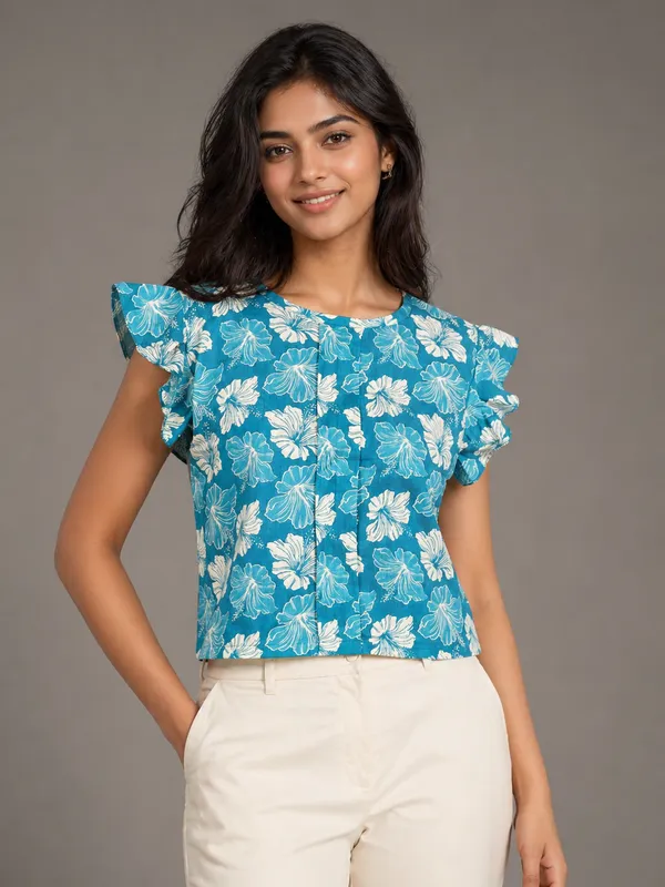 Aqua_Bloom_Ruffle_Top