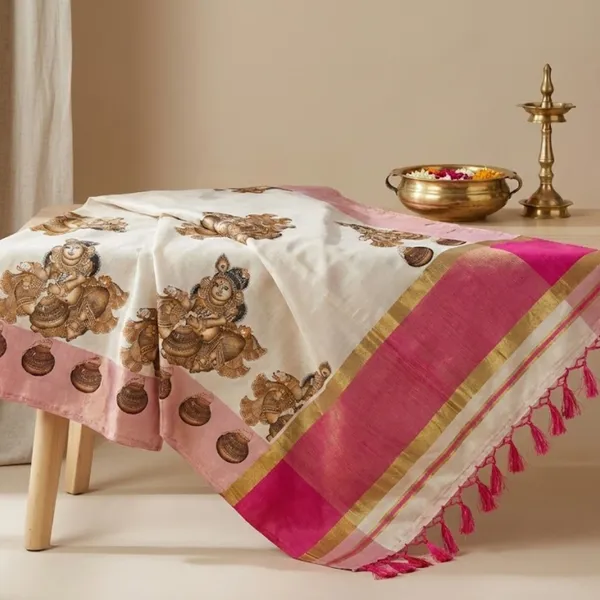 Off_White_With_Pink_And_Gold_Accents_Balakrishna_Bhakti_Kasavu_Saree