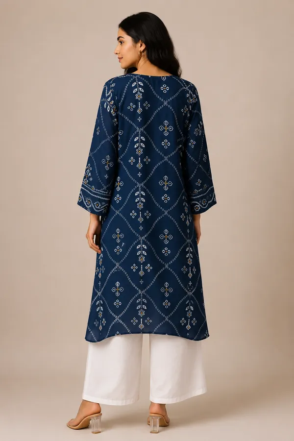 Bandhani_Print_Asymmetrical_Kaftan_Co-ord_set