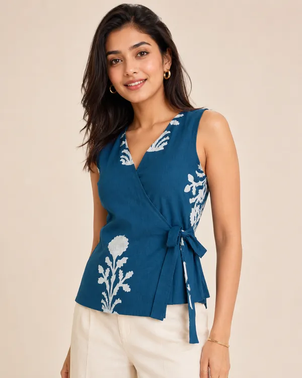 Blue_Block_Floral_Wrap_Top