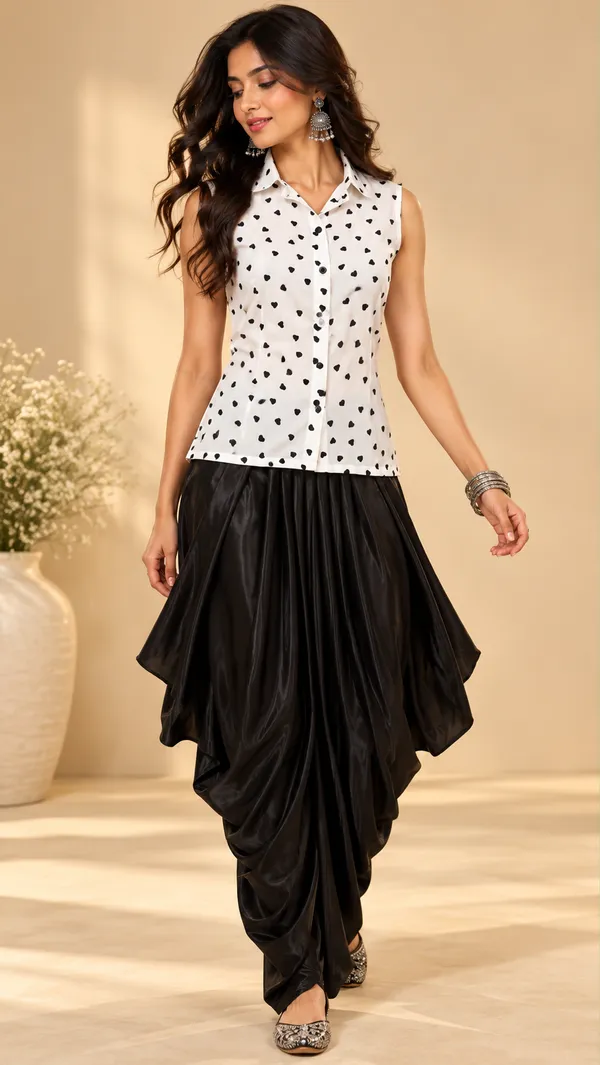 Crepe_Heart_Print_Shirt_&_Satin_Dhoti_Set
