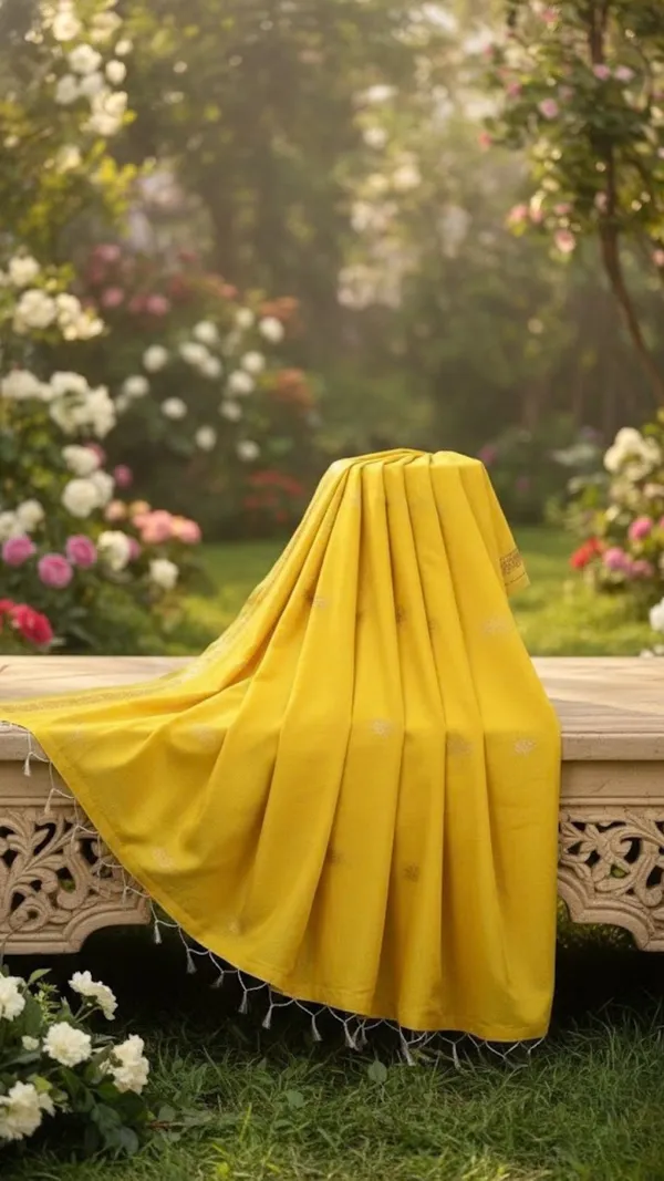 Mustard_Yellow_And_Lime_Green_Maheshwari_Cotton_Saree_With_Border