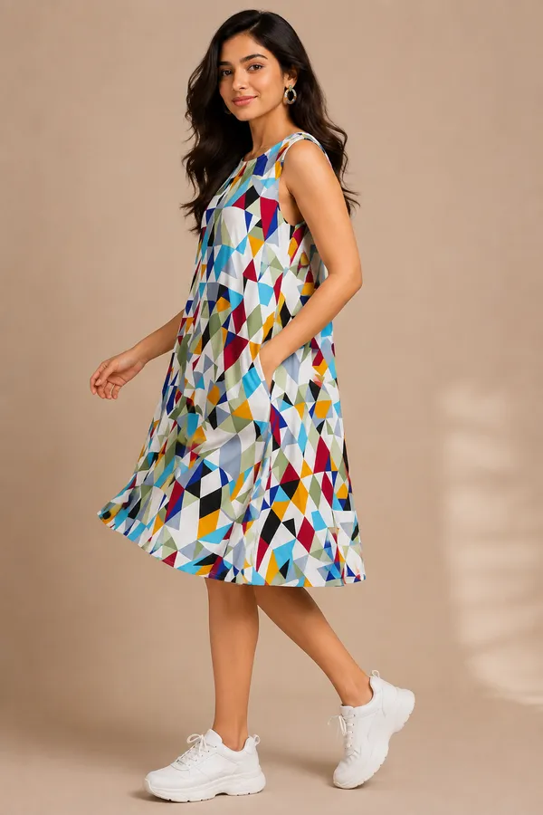 Geometric_Print_A-Line_Pocket_Dress