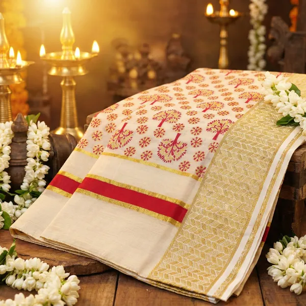 Off_White_And_Ivory_With_Gold_Deep_Red_Accents_Weaves_Kerala_Kasavu_Saree