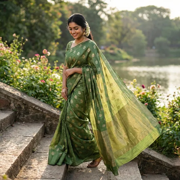 Forest_Green_And_Gold_Haritha_Pushpa_Kasavu_Saree