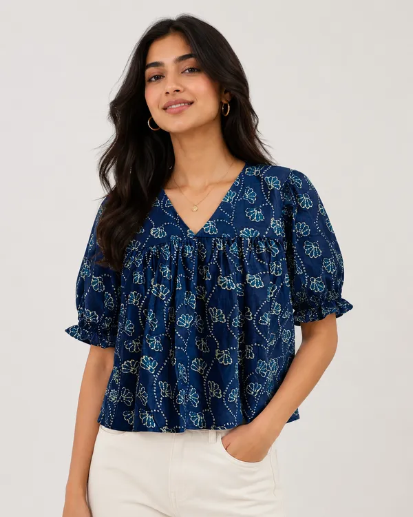 Indigo_Shell_Gathered_Top