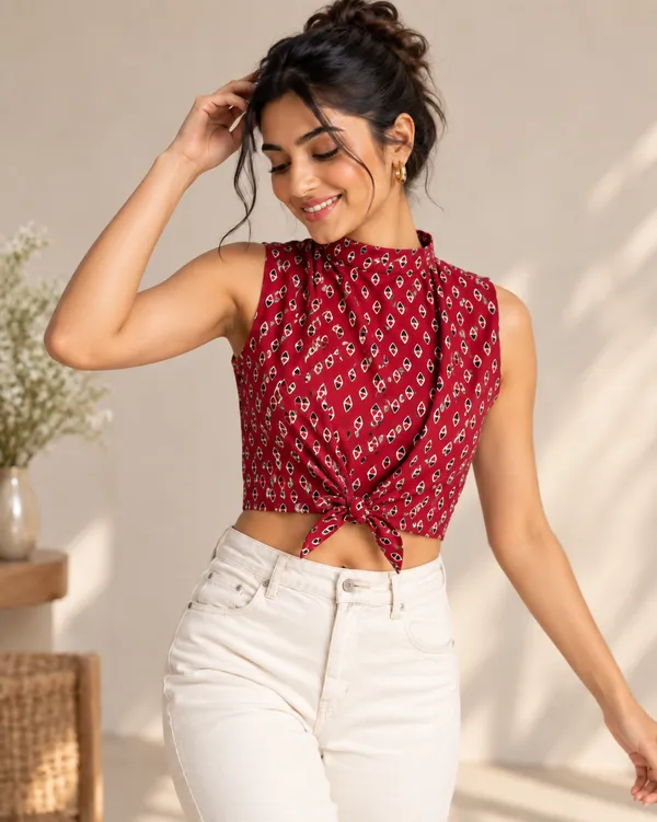 Maroon_Red_Geometric_Tie-Front_Crop_Top