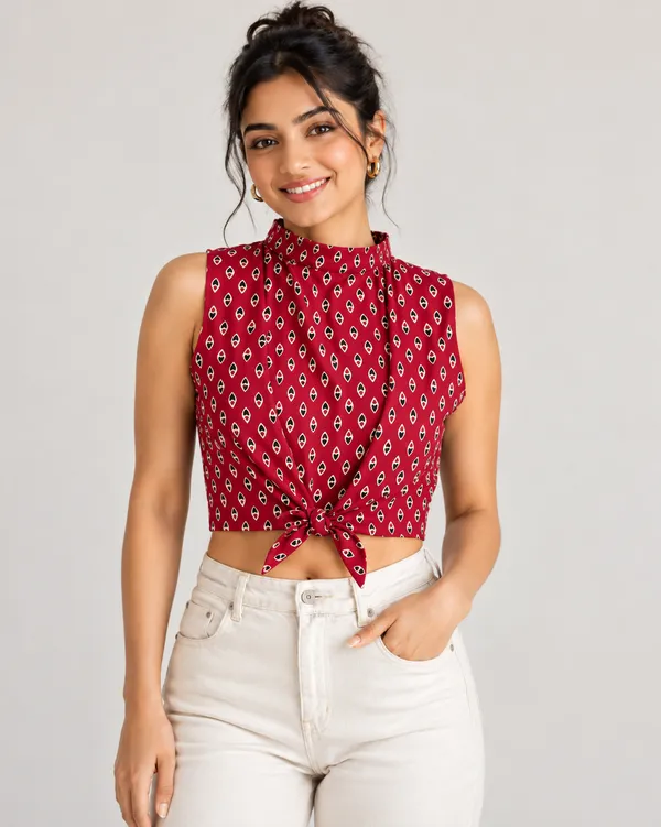 Maroon_Red_Geometric_Tie-Front_Crop_Top