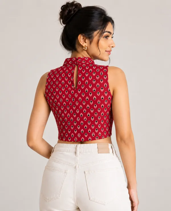 Maroon_Red_Geometric_Tie-Front_Crop_Top