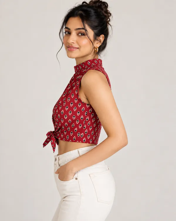 Maroon_Red_Geometric_Tie-Front_Crop_Top