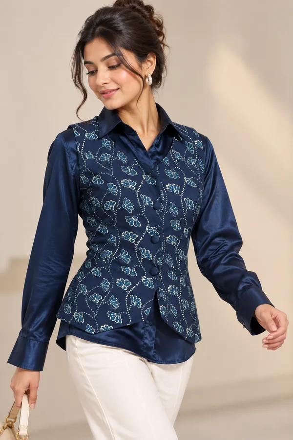 Navy_Satin_Shirt_&_Printed_Waistcoat_Set
