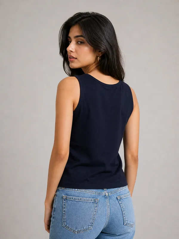 Navy_Side_Button_Cotton_Top