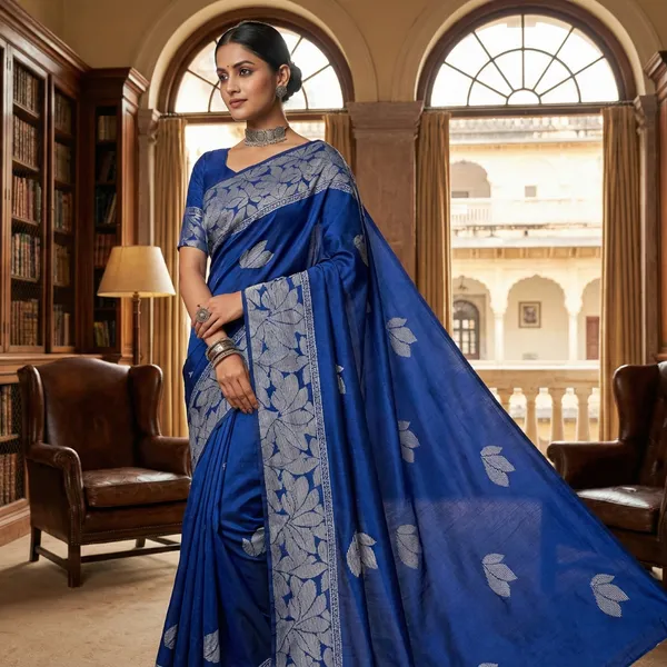 Royal_Blue_And_Indigo_Blue_With_Silver_Motifs_Neel_Tara_Royal_Indigo_Saree