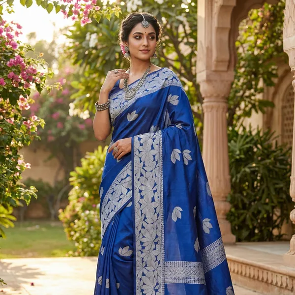 Royal_Blue_And_Indigo_Blue_With_Silver_Motifs_Neel_Tara_Royal_Indigo_Saree
