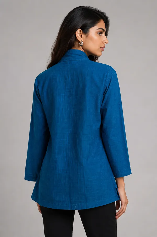 Royal_Blue_Cotton_Indo-Western_Jacket