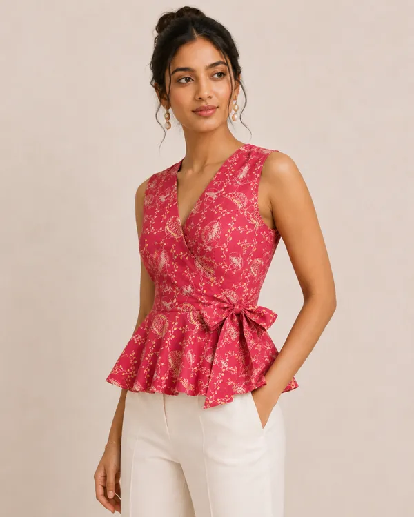 Pink_Heritage_Print_Cotton_Wrap_Peplum_Top