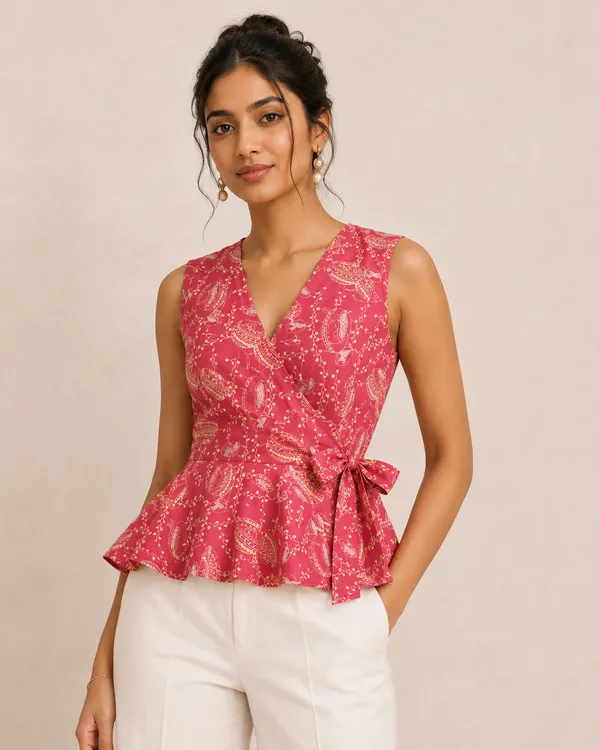 Pink_Heritage_Print_Cotton_Wrap_Peplum_Top