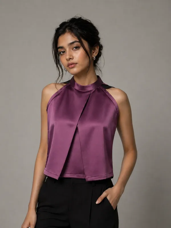 Plum_Satin_Drape_Top