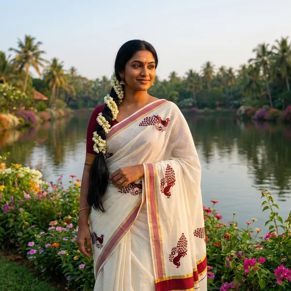Off_White_And_Ivory_With_Maroon_Gold_Accents_Ragamayi_Mayura_Kasavu_Saree