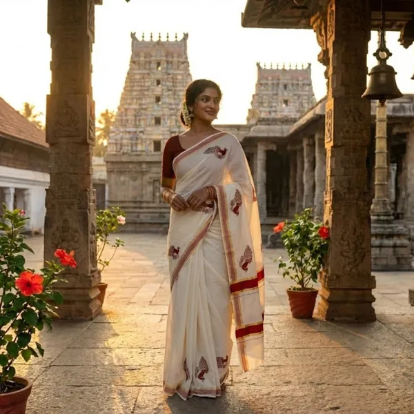Off_White_And_Ivory_With_Maroon_Gold_Accents_Ragamayi_Mayura_Kasavu_Saree