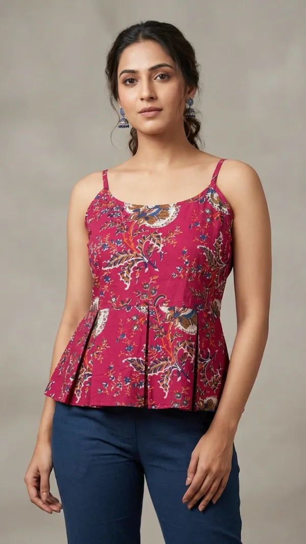 Ruby_Ajrakh_Pleat_Top