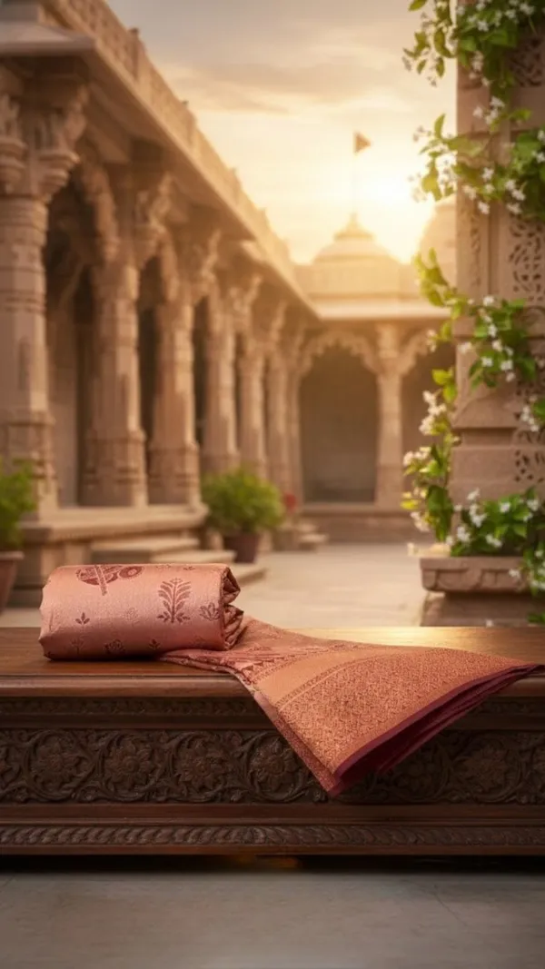 Peach_Rust_Traditional_Zari_Saree