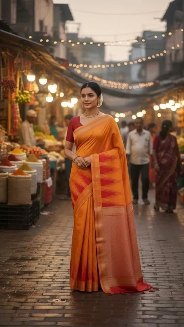 Amber_Orange_With_Red_Accents_Sunset_Amber_Silk_Saree