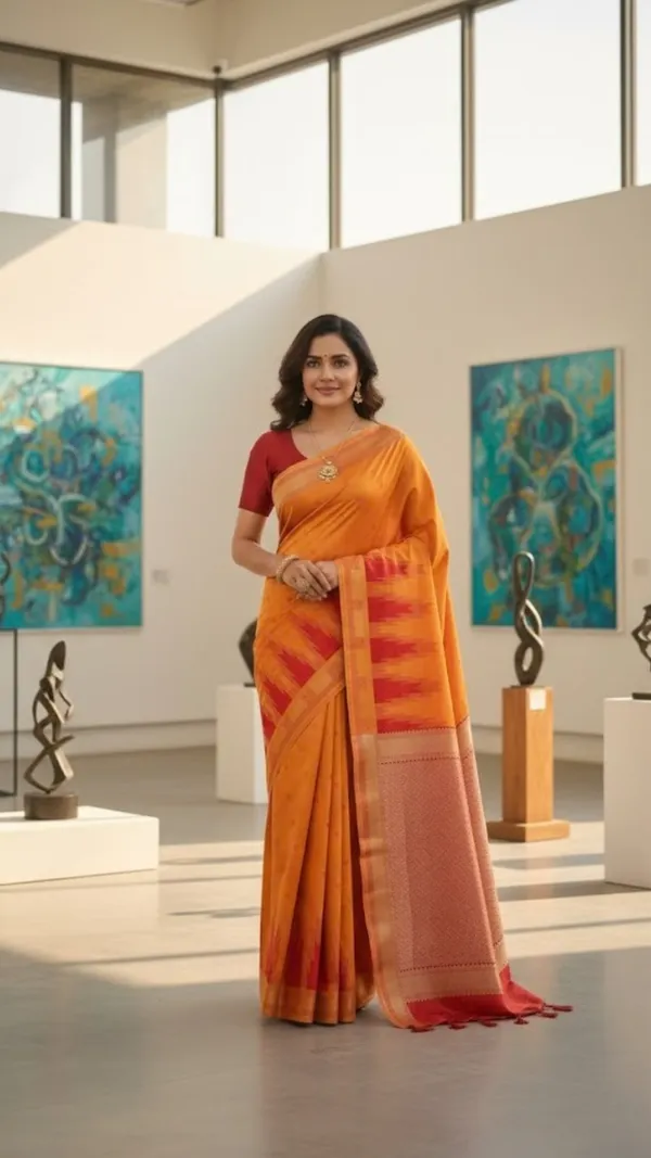 Amber_Orange_With_Red_Accents_Sunset_Amber_Silk_Saree