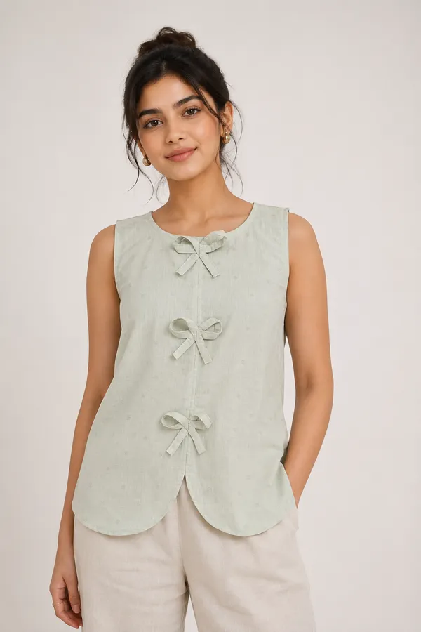 The_Romantic_Bow-Front_Sleeveless_Top