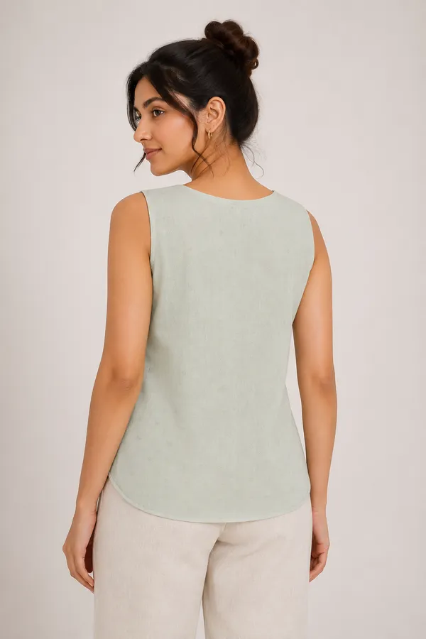 The_Romantic_Bow-Front_Sleeveless_Top