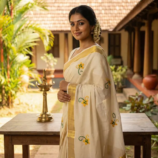 Off_White_Multicolor_Gold_Varna_Chitra_Kasavu_Hand_Embroidered_Kerala_Kasavu_Saree