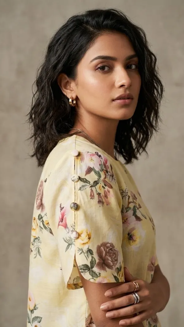 Yellow_Floral_V-Neck_Top