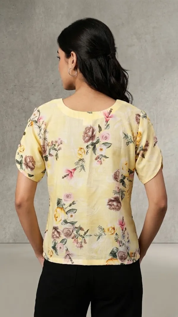 Yellow_Floral_V-Neck_Top