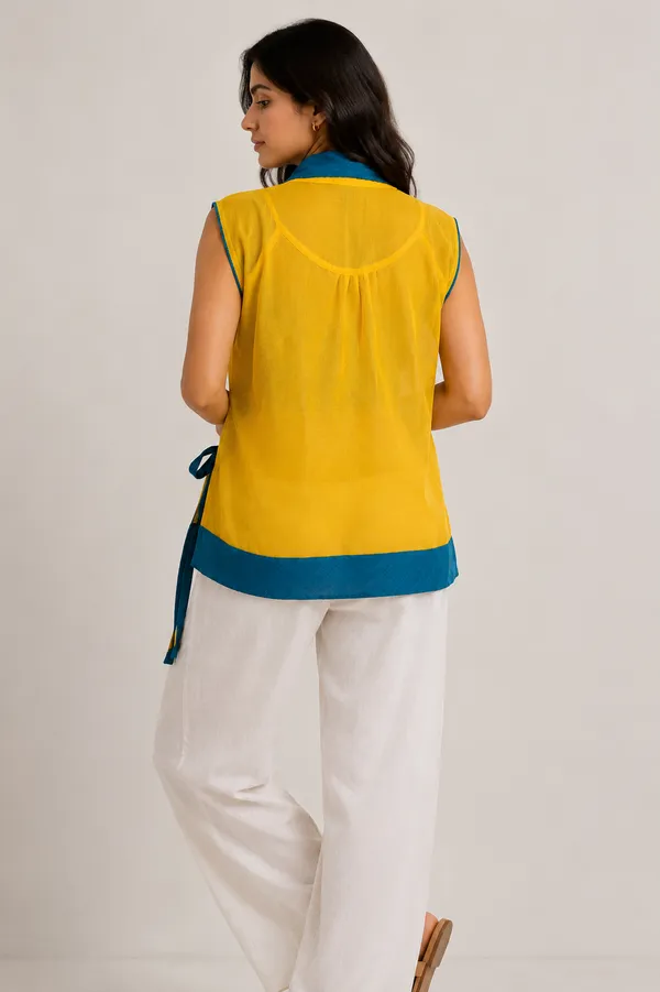 Yellow_Mulmul_Wrap_Top