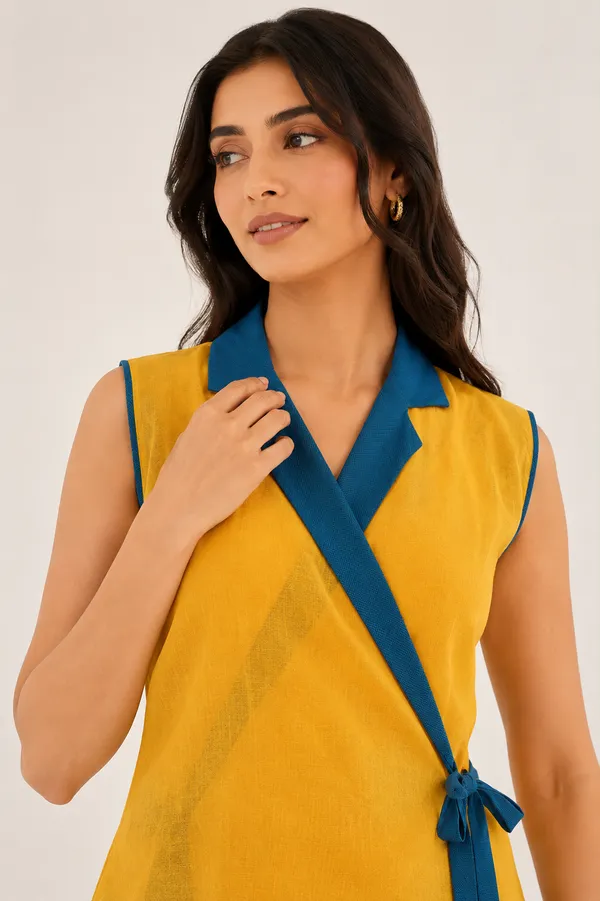 Yellow_Mulmul_Wrap_Top