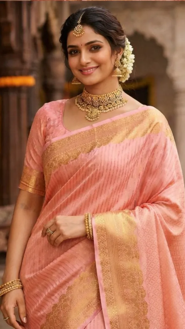 Peach_Gold_Zari_Border_Silk_Saree