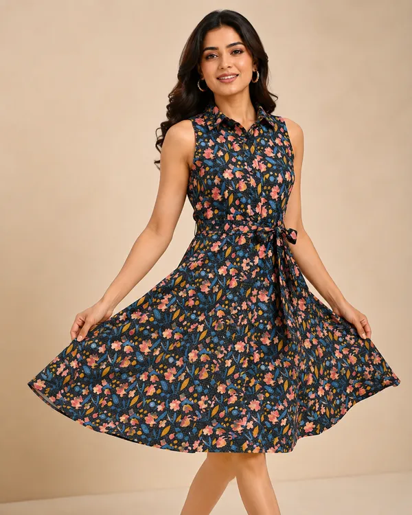 Navy_Blossom_Collared_Zari_Shirt_Dress
