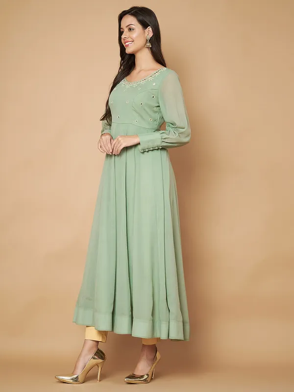 Sea_Green_Printed_Casual_Anarkali_Kurta_For_Women
