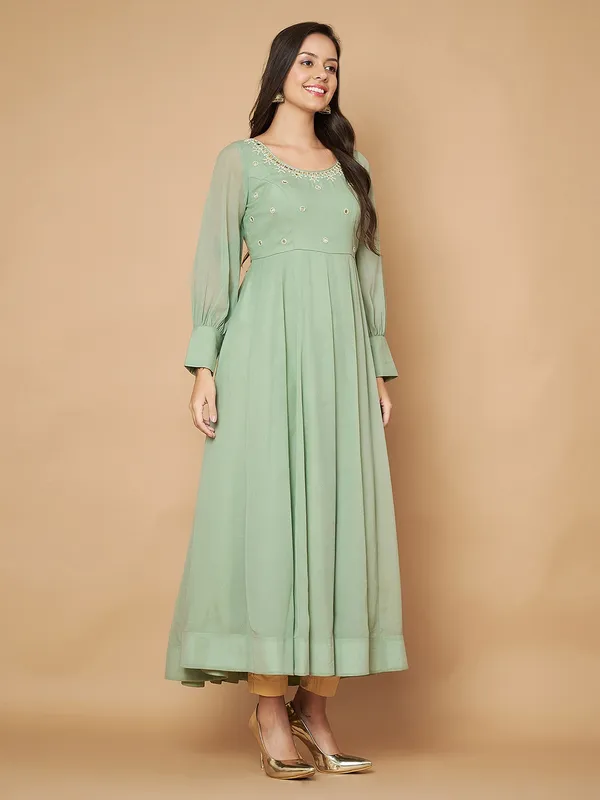 Sea_Green_Printed_Casual_Anarkali_Kurta_For_Women