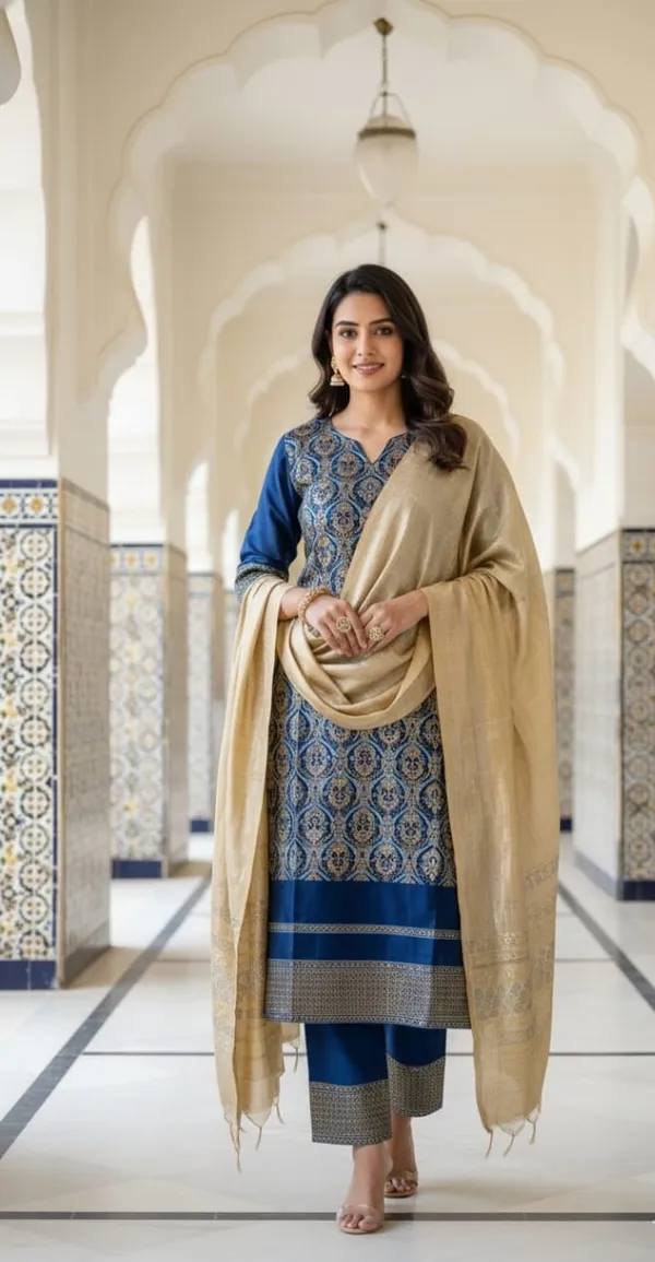Royal_Blue_&_Gold_Intricate_Patterns_Premium_Cotton_Suit_Set_With_Dupatta_Suit_Set_For_Women