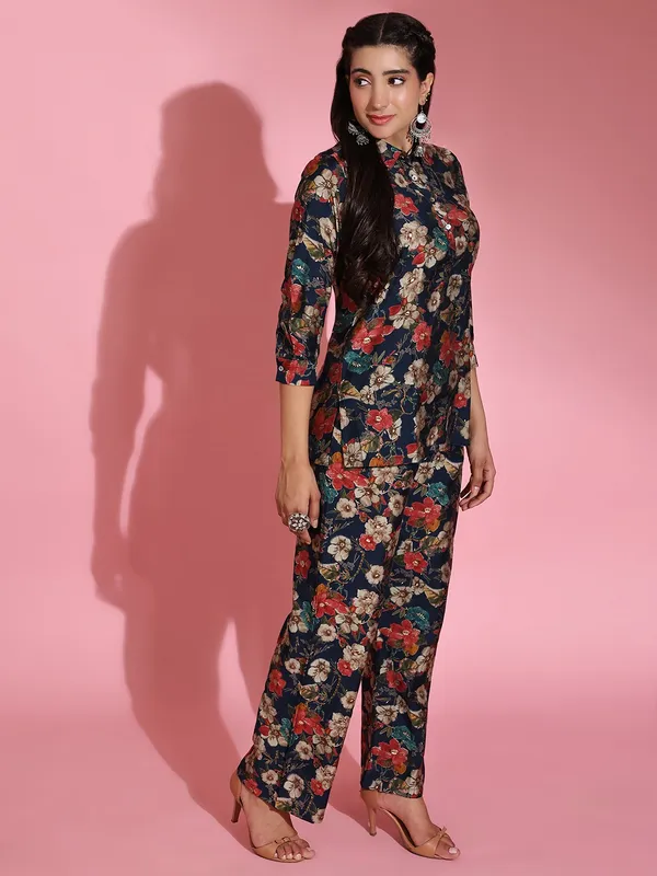 Blue_Elegant_Printed_Two-Piece_Ensemble_Co-Ords_Set_For_Women